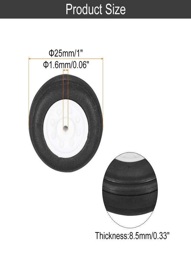 MECCANIXITY 2 Pcs RC Airplane Wheels, 1 Inch OD RC Plane Parts Wheels Model Airplane Light PU Sponge Tire Tail Foam Wheel for DIY RC Model Plane Aircraft - Image 2